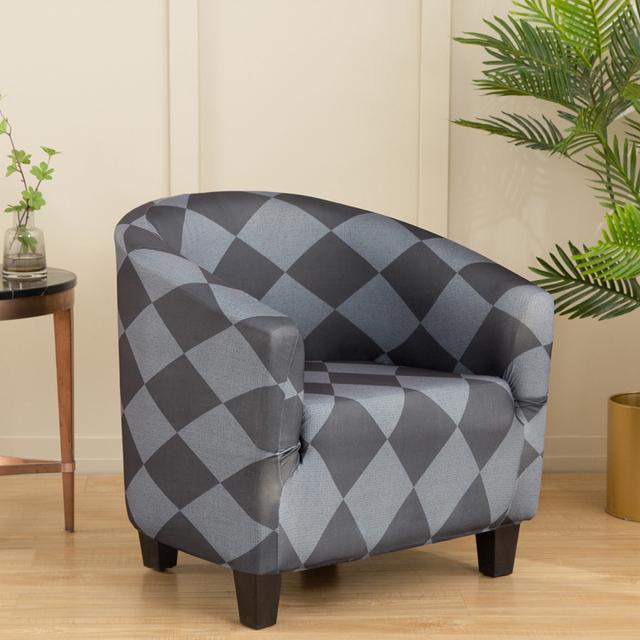 Geometrisch Bedrukte Kuipbankhoes Stretch Spandex Clubfauteuilhoes Fauteuilhoes Voor Woonkamer Meubels Elastische Beschermer