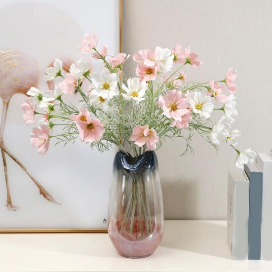 Künstliche Cosmeenblumen 23" Kunstseide Cosmeenblütenstiel Kunstblumen-Arrangements für DIY Hochzeitssträuße Heim-Büro Tischvasen-Dekoration