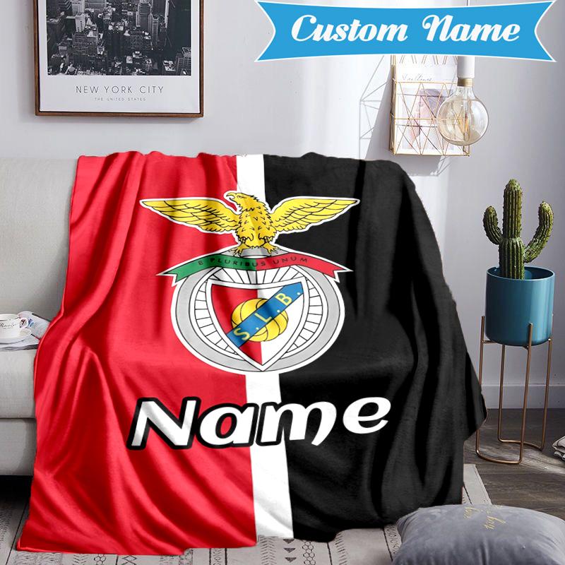 Benfica Wappen Decke mit individuellem Namen Leicht Ideal als Bettdecke Perfekt für Reisen, Camping, Wohnzimmer, Sofas, Weihnachtsgeschenk