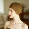 Headscarf Hat Mercerized Cotton Soft Breathable Wrinkle-Resistant Fabric Elastic Comfortable Fit Turban Hat Daily Wear