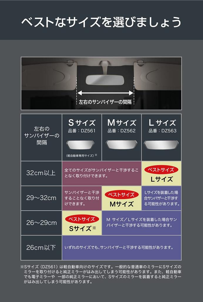 CARMATE Car Rearview Carbon DZ561 Mirror, CF-8 Fiber, 3000SR, 1.8x Visibility, 240mm, Chrome,