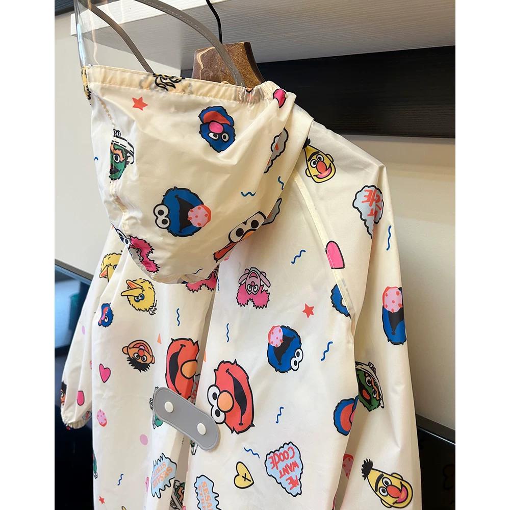 Japanese Fashion Lightweight Quick-Drying Breathable Kids Raincoat Rainproof Kindergarten Waterproof Poncho Primary School Student Schoolbag