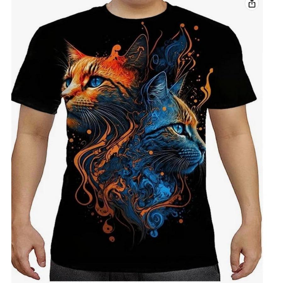 Sport Wear Men Animal Simple T Shirts Summer Round Neck Tees Short Sleeve Top Men's Plus Size 3d Print T Shirt