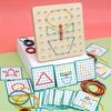 Wooden Geometry Puzzle Nail Board Graphics Geometric Creative Math Montessori Toy for Children's Early Educational Toys