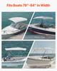 4-Bogen Boots-Bimini-Tops 96"L x(79"-84\")B x 54"H Markisenvordach Hellgrau