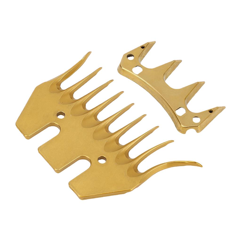 Sheep Shears Replacement Blades Gold Color 9 Curved Tooth High Carbon Steel Livestock Shearing
