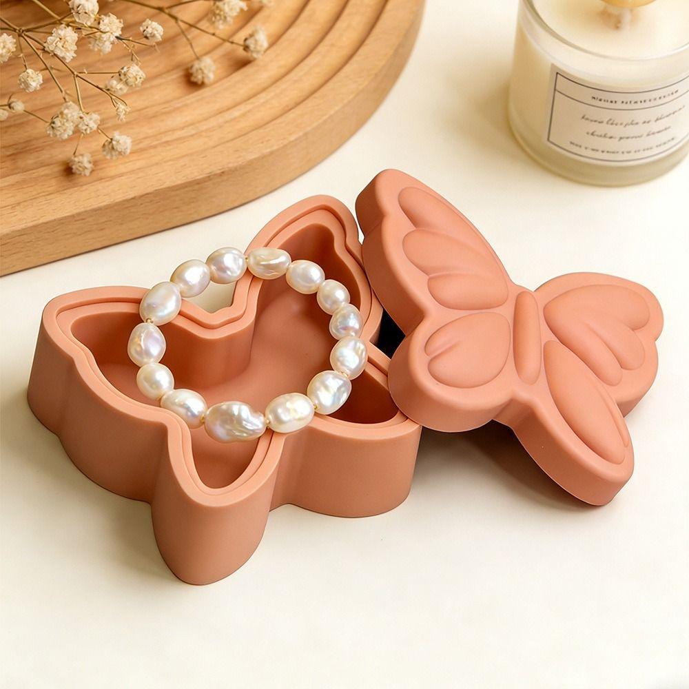 New Bowknot Aromatherapy Candle Mold Butterfly 3D Storage Tray Plaster Mold Reusable DIY Silicone Mold Home Decor