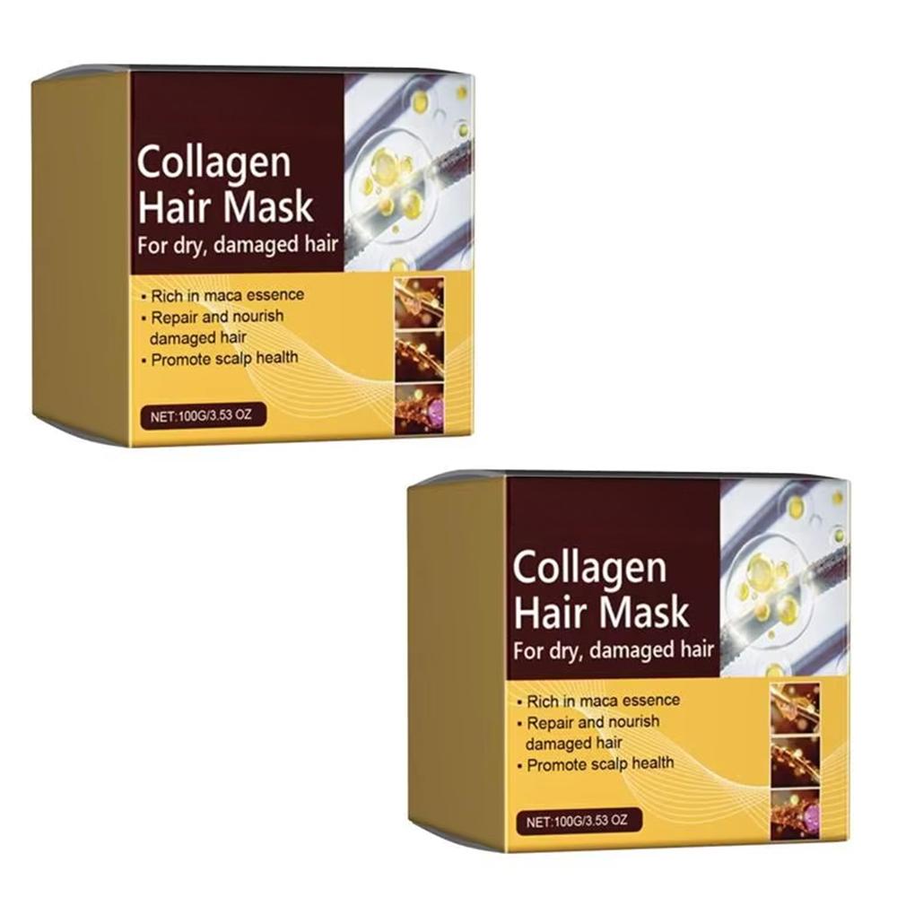 Kollagen-Keratin-Haarmaske für trockenes und strapaziertes Haar, revitalisierendes Haar, glättet weiches, glattes Haar, spendet Feuchtigkeit, Haarbehandlung, Haarpflege