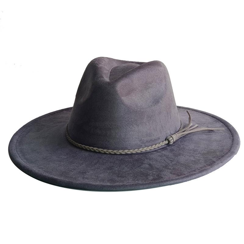 Khaki Suede Hat Wide Brim New Fedora Hat Men Women Autumn Winter Felt Hats Classic Church Fedoras Chapeau Sombrer