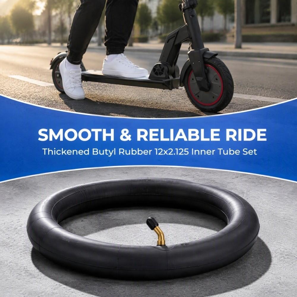 2PCS 12x2.125 Inch 12x2.125 Bike Inner Tube Black Electric Scooter Inner Tube Tricycles