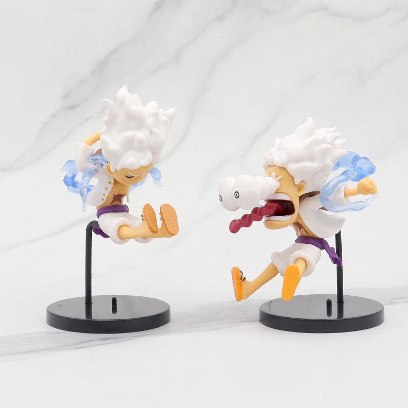 5Pcs/set One Piece Figure Toys Gear 5 Nika Luffy Sun God Q Version PVC Figurine Cartoon Luffy Anime Collection Model Dolls Gifts