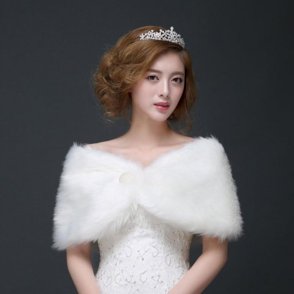 Ticken Warm Wedding Faux Fur Shawl Faux Fur Rabbit Fur Scarves Soft Cloak Plush Shawl  Women