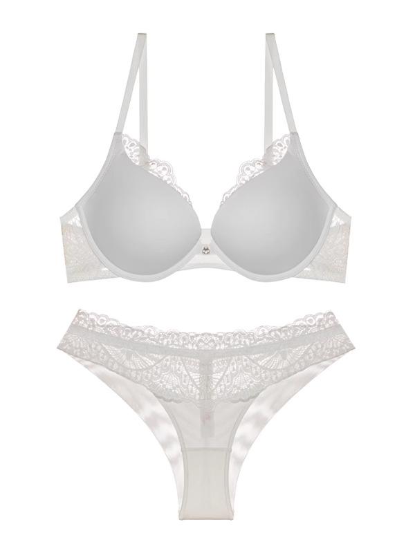 Sexy Lace Push-Up Bra Set for Women - Enhances Small Chest, Anti-Sagging, Seamless, Comfortable - Perfect for Autumn and Winter