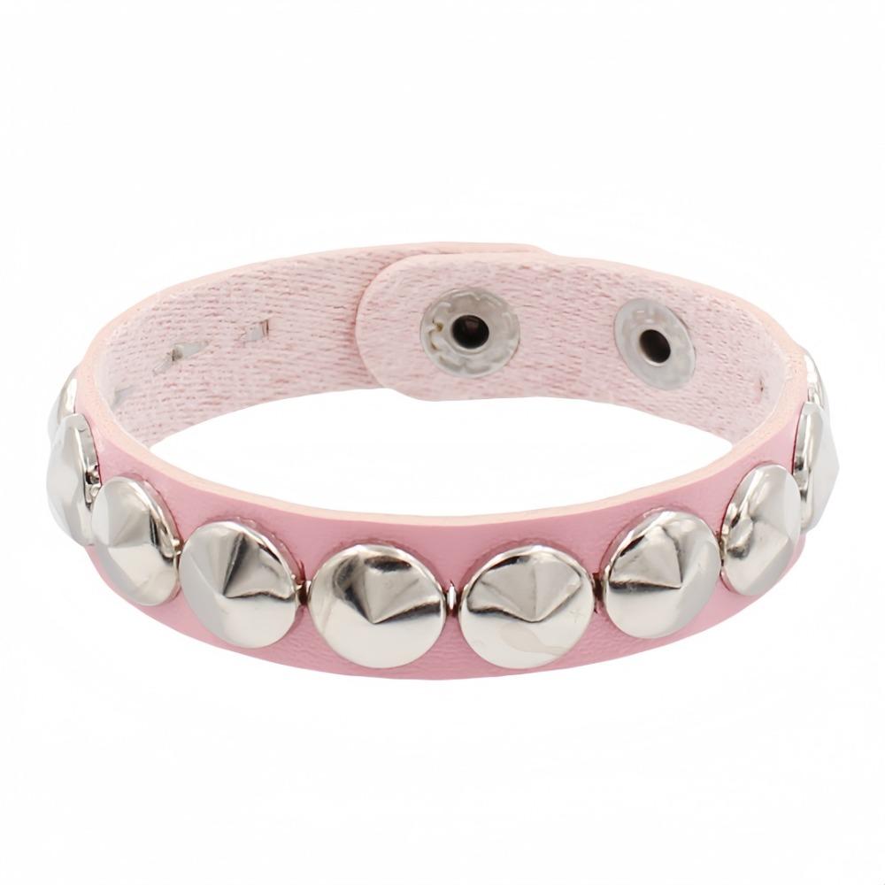 New Round-point rivet Street Punk Leather Bracelets Punk Gothic Bangle Bracelet Adjustable Studded Bracelet Unisex