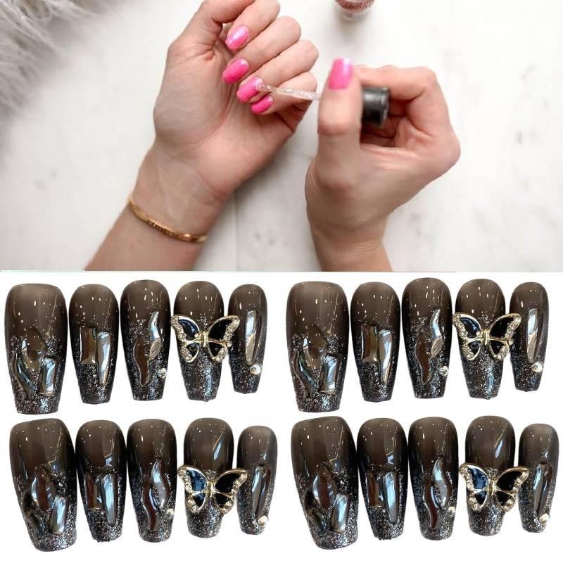 Handmade Butterfly Nail Sticker Wholesale Ice-clear Long-wearing Sparkling Diamond