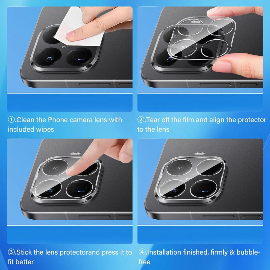 3 Pack Tempered Glass Camera Protector for Xiaomi 15T / 15T Pro 9H Hardness Anti-Scratch Lens Protective HD Clear