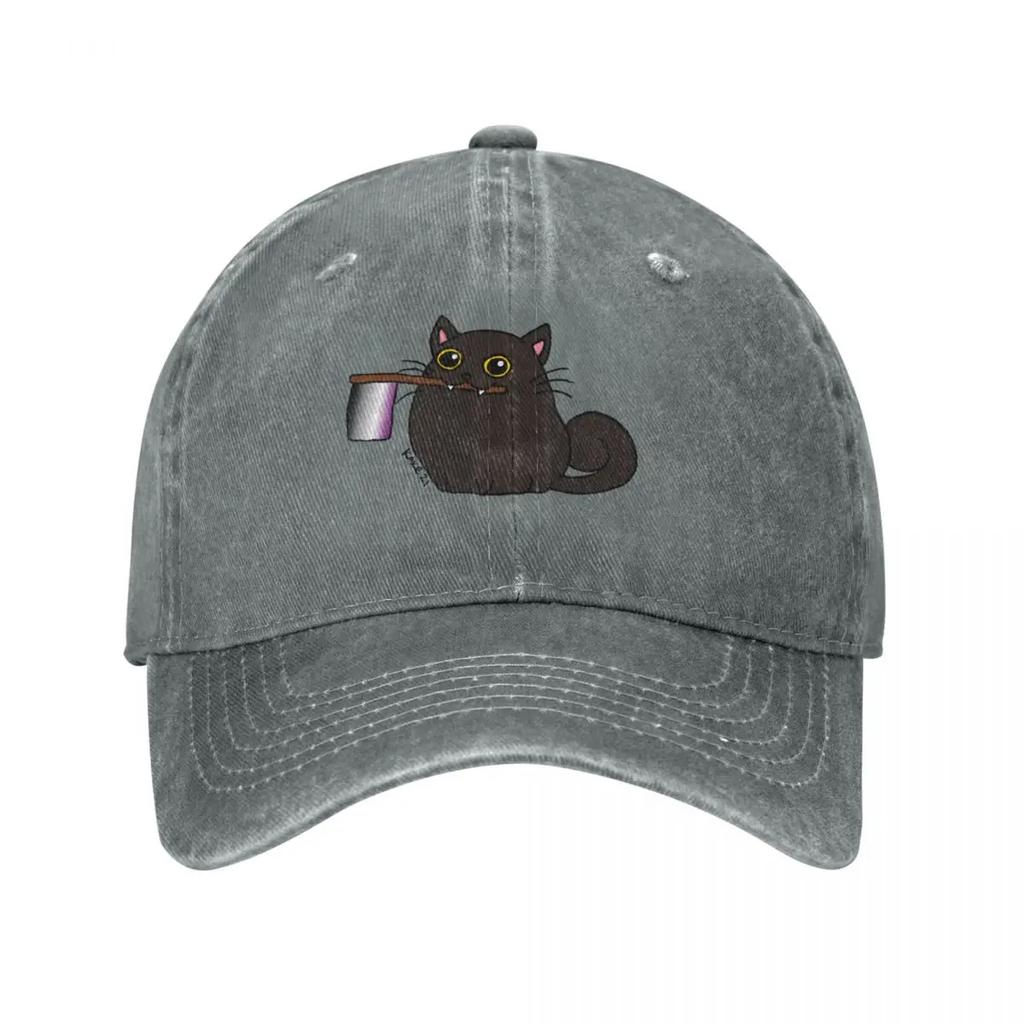 Blob Cat Black  Ace Baseball Cap Sun Caps Luxury Cap Golf Wear Custom Hat Womens Golf Wear Unisexs