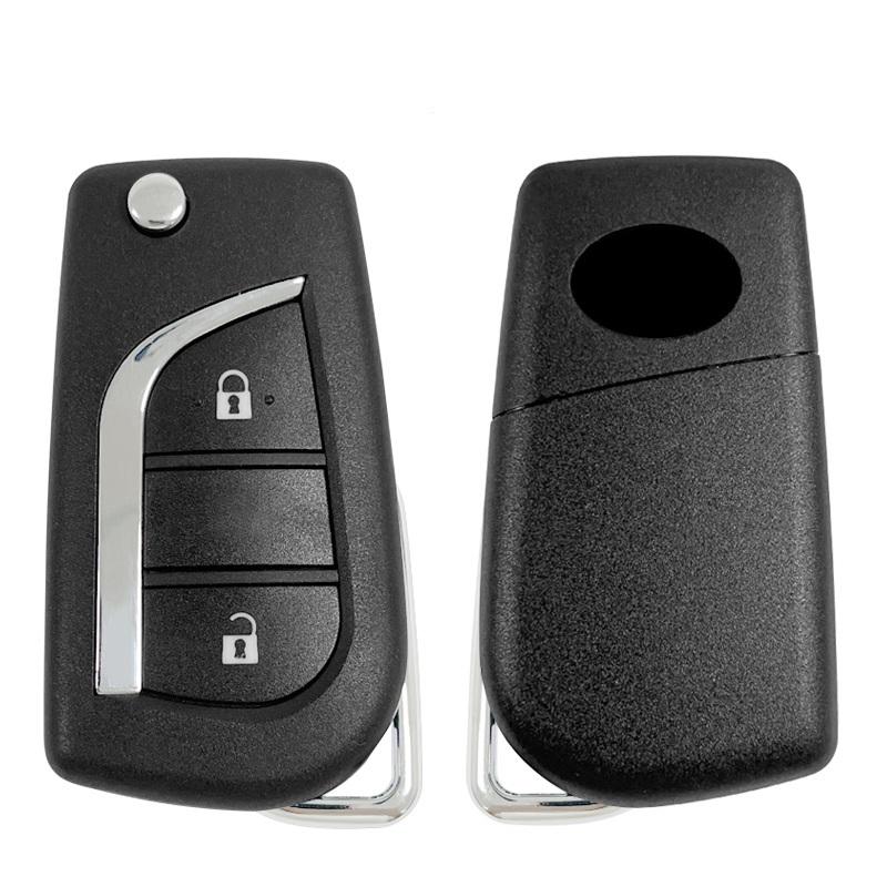 CN007347 OEM PCB FCC B3W2F2R 2 Button Flip Remote Key Fob Toyota Aygo, Avensis, Yaris (+) 433.58/434.42MHZ 8A chip