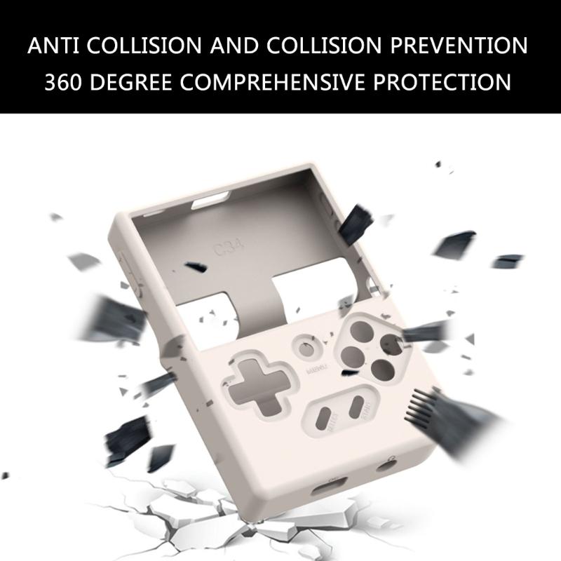 Console Case Silicone Cover Waterproof Soft Case Flexible Skin with Lanyard for RG35XX Plus Gamepad Protector Housing