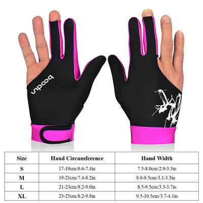 BOODUN 1Piece Billiard Glove 3 Fingers Cue Sports Glove Men Women Billiard Shooters Right Left Interchangeable Snooker