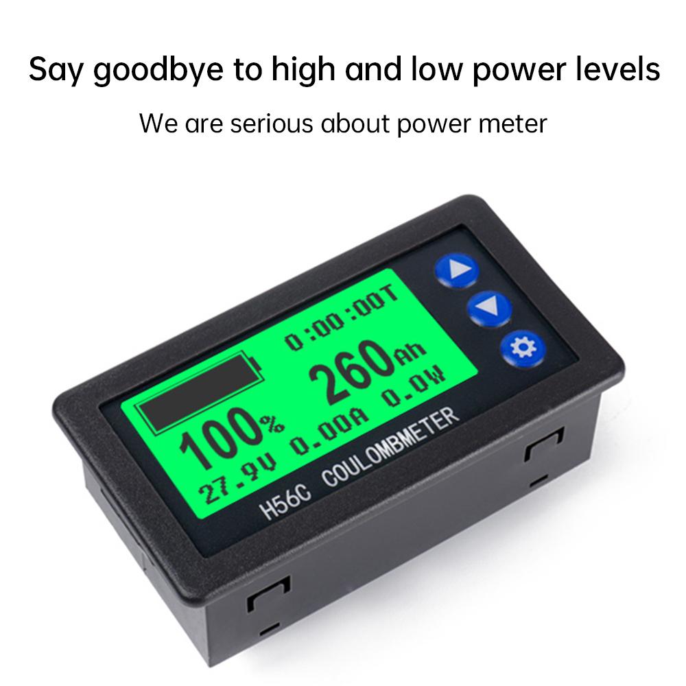 DC 10-100V 100A 200A 300A Medidor de Capacidade de Bateria Coulomb Monitor de Capacidade Testador Coulomb Voltímetro Amperímetro Wattímetro