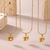 Sunflower Pearl Choker Necklace, 18K Gold-Plated Stainless Steel, Non-Fading Jewelry for Women