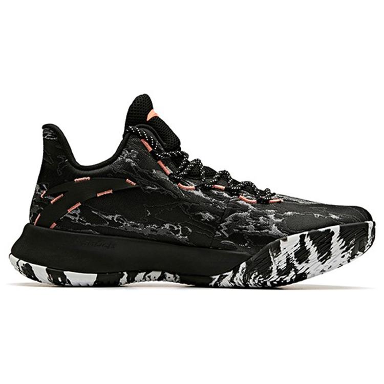 Anta Pallas Mid Top Basketball Shoes Men's Black Beauty Red 11941621-3