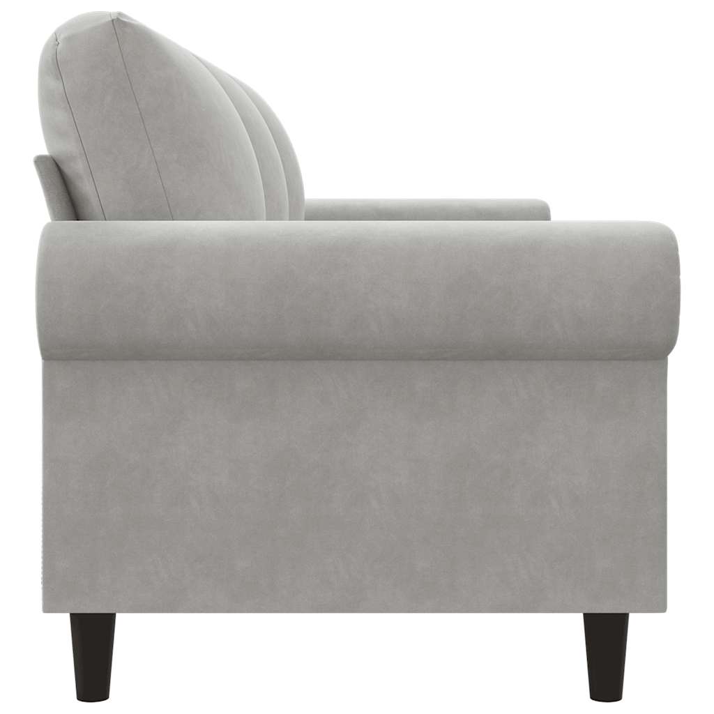 3 Seater Sofa Light Grey 180 Cm Velvet