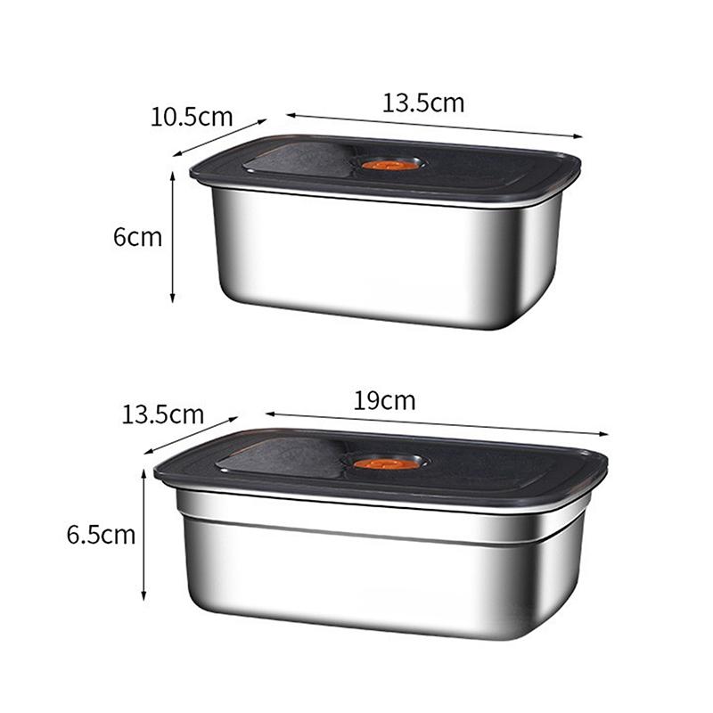 304 Stainless Steel Lunch Box With Lid Sealed Leak-Proof Bento Box Refrigerator Freezer Storage Box Outdoor Camping Lunch Box