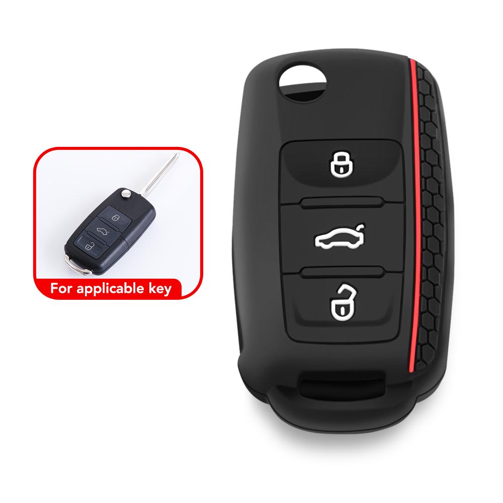 Silicone Car Key Case For Vw Polo Bora Beetle Tiguan Passat Golf Jetta Eos For Volkswagen Skoda Fabia Octavia Fob Shell Cover