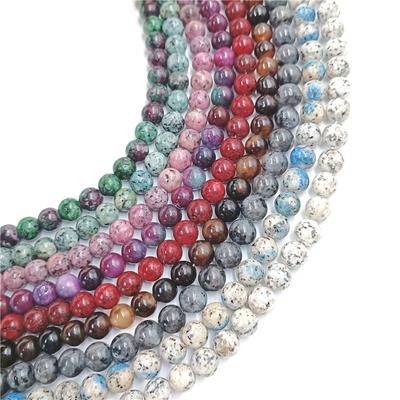 6 8 10 mm runder Naturstein Spacer lose Perlen Armband Halskette DIY handgemachtes Schmuckzubehör für die Schmuckherstellung