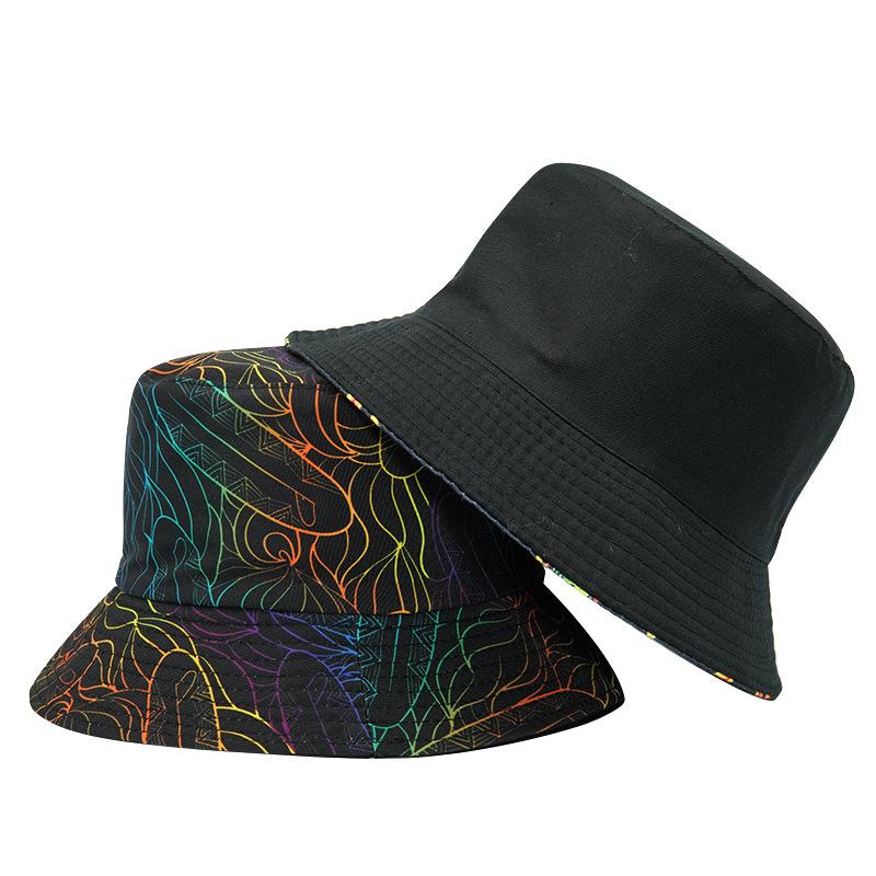 Bucket Hat Women Men Spring Summer Hats For Women Printed Fisherman Cap Double Sided Outdoor Sunscreen Sun Hat Foldable Bob New