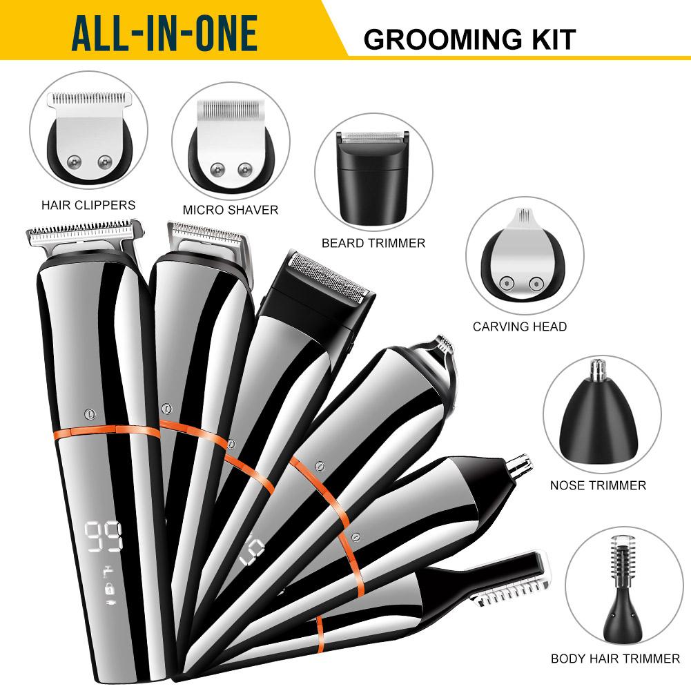 Surker Hair Clipper 6 In 1 Full Body Hair Trimmer Razor Shaver Nose Trimmer Beard Trimmer Kit