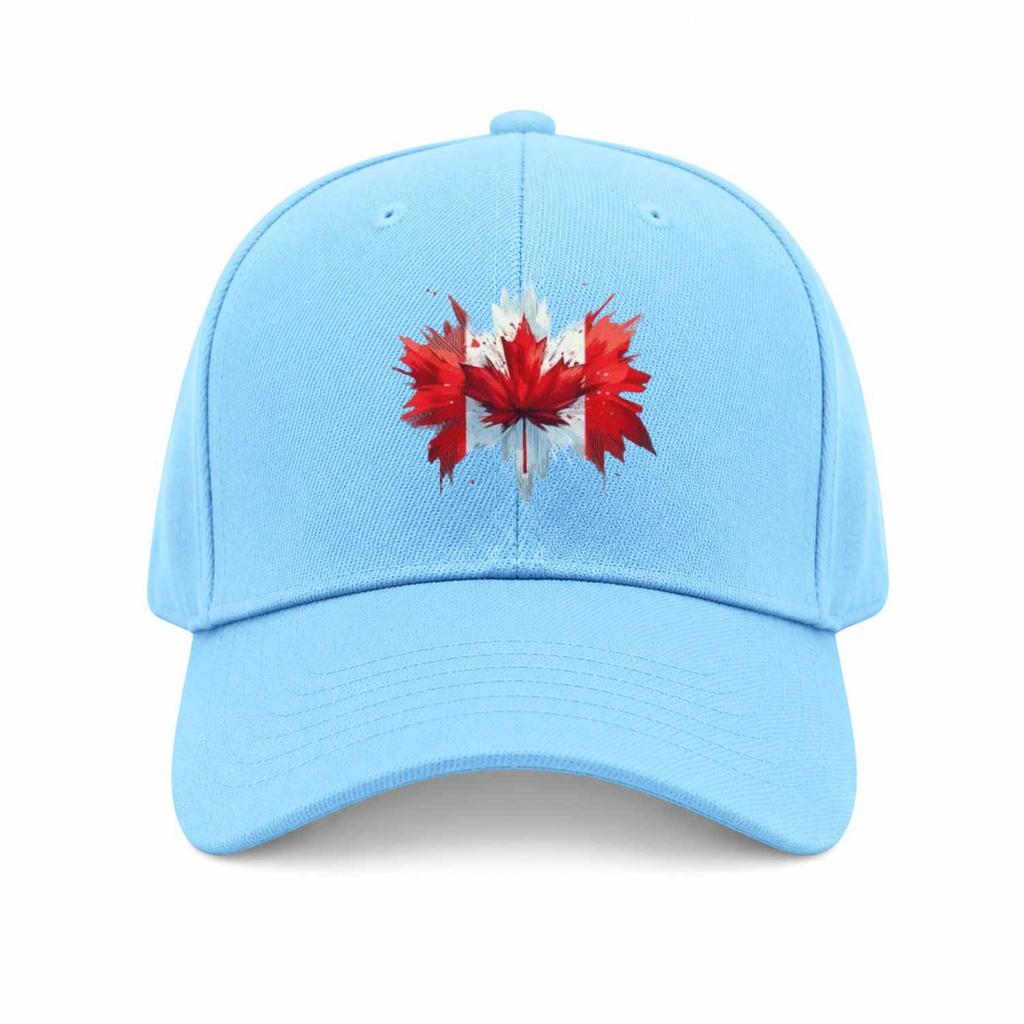 Canada Maple Leaf Printed Multicolor Adjustable Baseball Cap for Outdoor Travel Daily Commute Campus Street