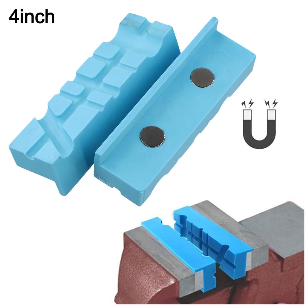 Bench Vise Accessories Magnetic Vise Jaw Pads DIY Enthusiasts Enhanced Workspace Functionality Multiple Use Applications