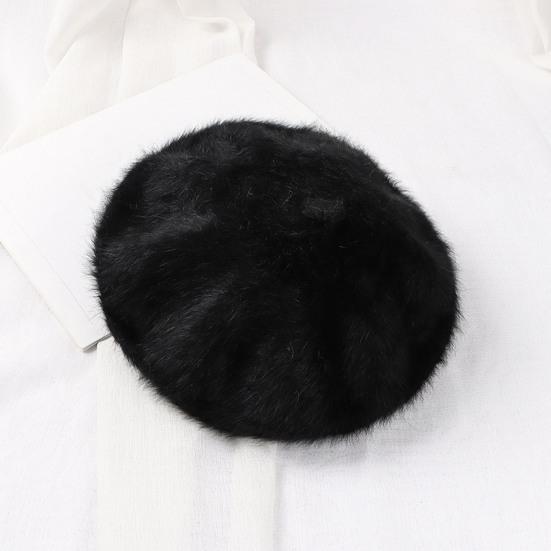 Women Painter Hat Solid Color Octagonal Dome Top Beret Hat Autumn Winter Warm Plush Hat Fashion Accessories
