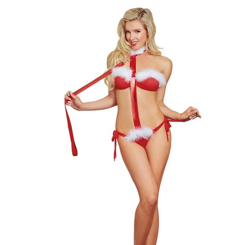 Christmas Sexy Lingerie Porn Lace See Through Bodysuit Erotic Babydoll Underwear Christmas Suit Flirting Sex Outfits for Women