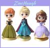 Encantadoras Miniaturas de PVC da Princesa Elsa Anna Sofia de Frozen para Crianças e Fãs