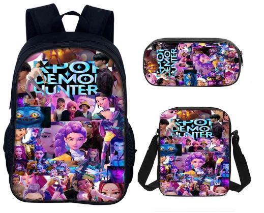 Student Schoolbag Three-Piece Girl Large-Capacity Middle School Student Backpack