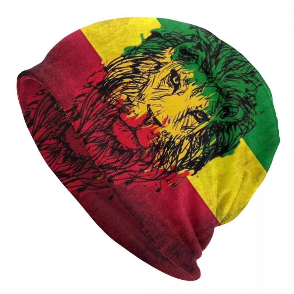 Custom Jamaica Rasta Lion Skullies Beanies Caps Unisex Winter Warm Knit Hat Reggae Jamaican Flag Bonnet Hats Outdoor Ski Cap
