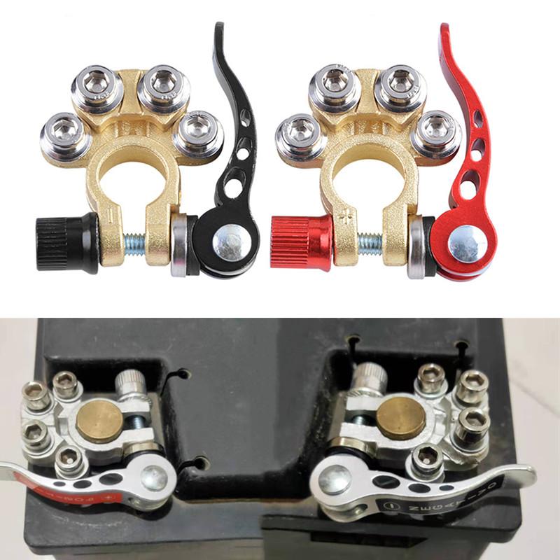 1 Pair Quick Disconnect Auto Cables Connectors Car Battery Bornes Main Cable Post Clamp Terminal Screw Connection For Car Truck