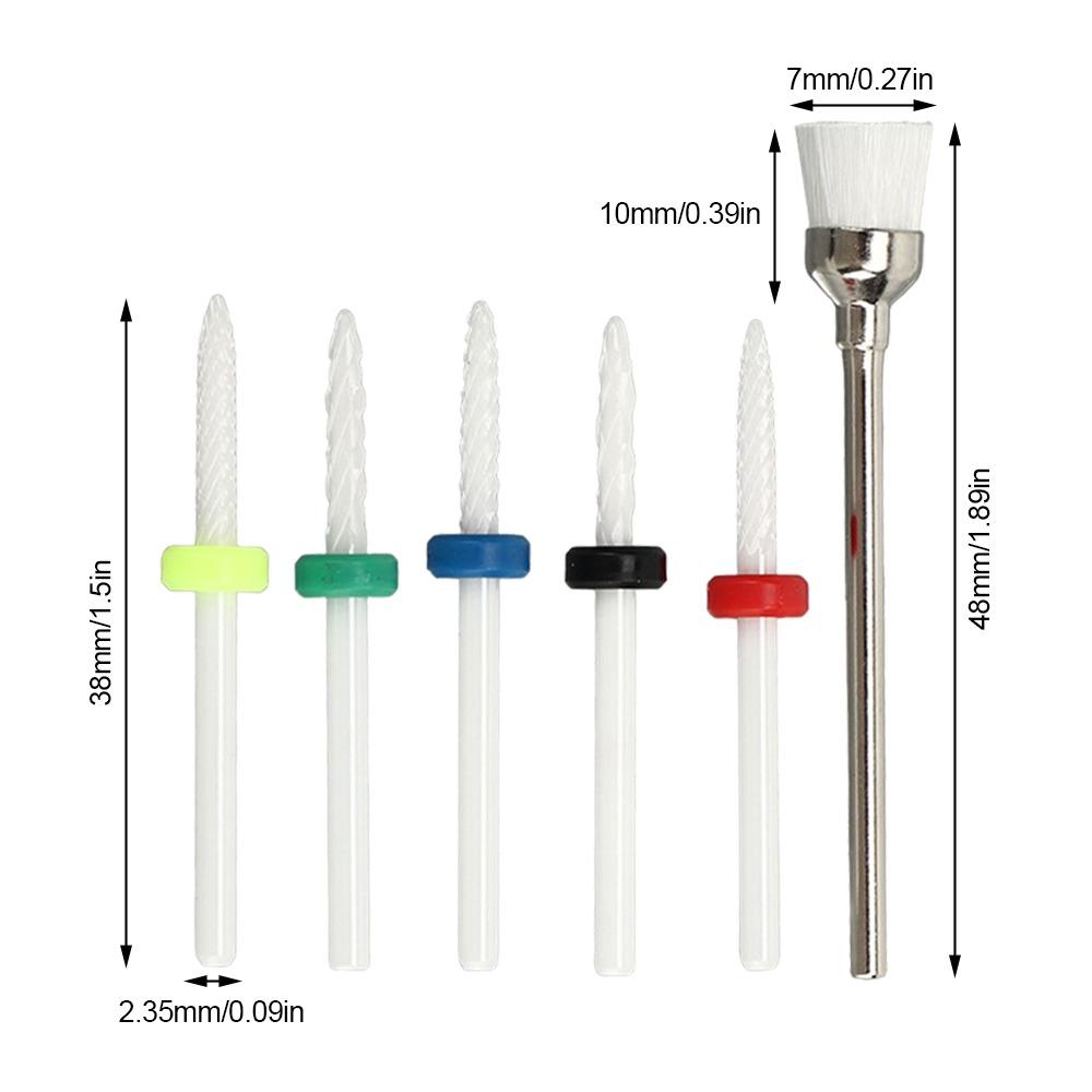 6pcs Beginner Friendly Cuticle Remover Drill Bit Professional Salon Regular Nail Polishing