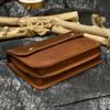 Crazy Horse Leather Men's Waist Bag Genuine Leather Phone Pouch On Belt Men Male Wasit Pouch Waist Pack Leather Vintage Style