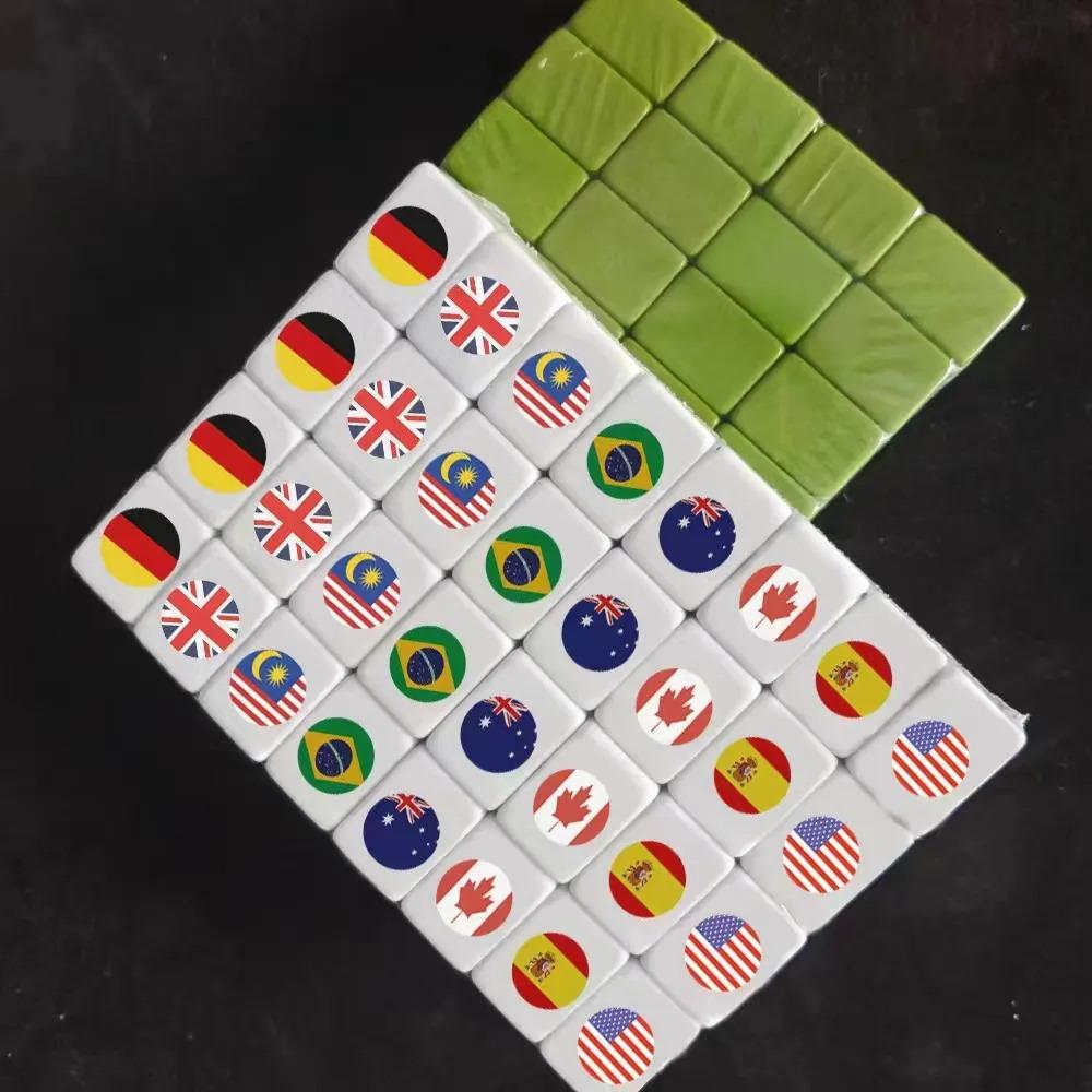 Mahjong Tile Set with Ball Flag Pattern