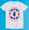 King Charles III Coronation Souvenir Red Blue Emblem Badge British Union Jack Flag England Crown Cool Gift Tee T-Shirt K1089