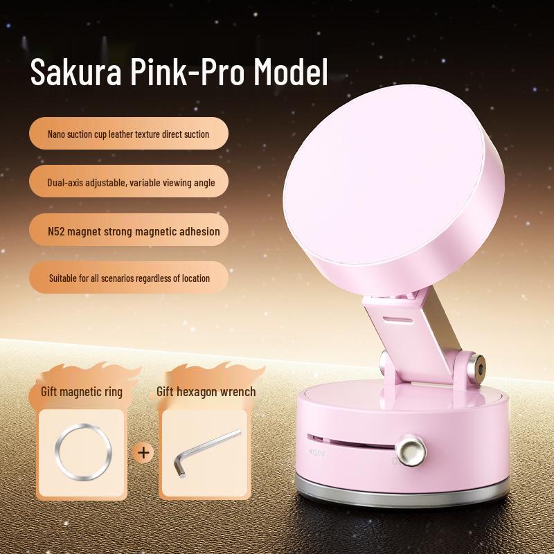 Foldable Magnetic Phone Holder with Telescopic Suction Cup for Car & Desktop