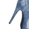 Fashion Kaky's New Round Head Waterproof Platform Denim High Heel Women's Boots Large High Barrel Boots Long Boots