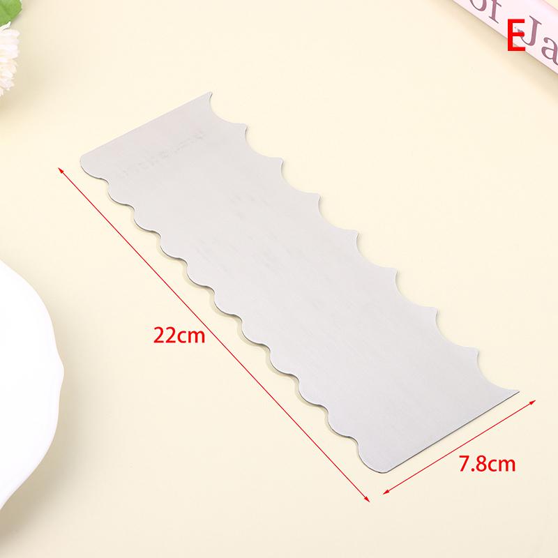 Stainless Steel Cake Scraper Double Sided Patterned Stripe Edge Cake Decorating Comb Smoother Scraper Pastry Cutter