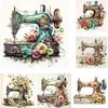 Sewing Machine Printed Cross Stitch Kit DIY 14CT Thread Art Needlework Decor