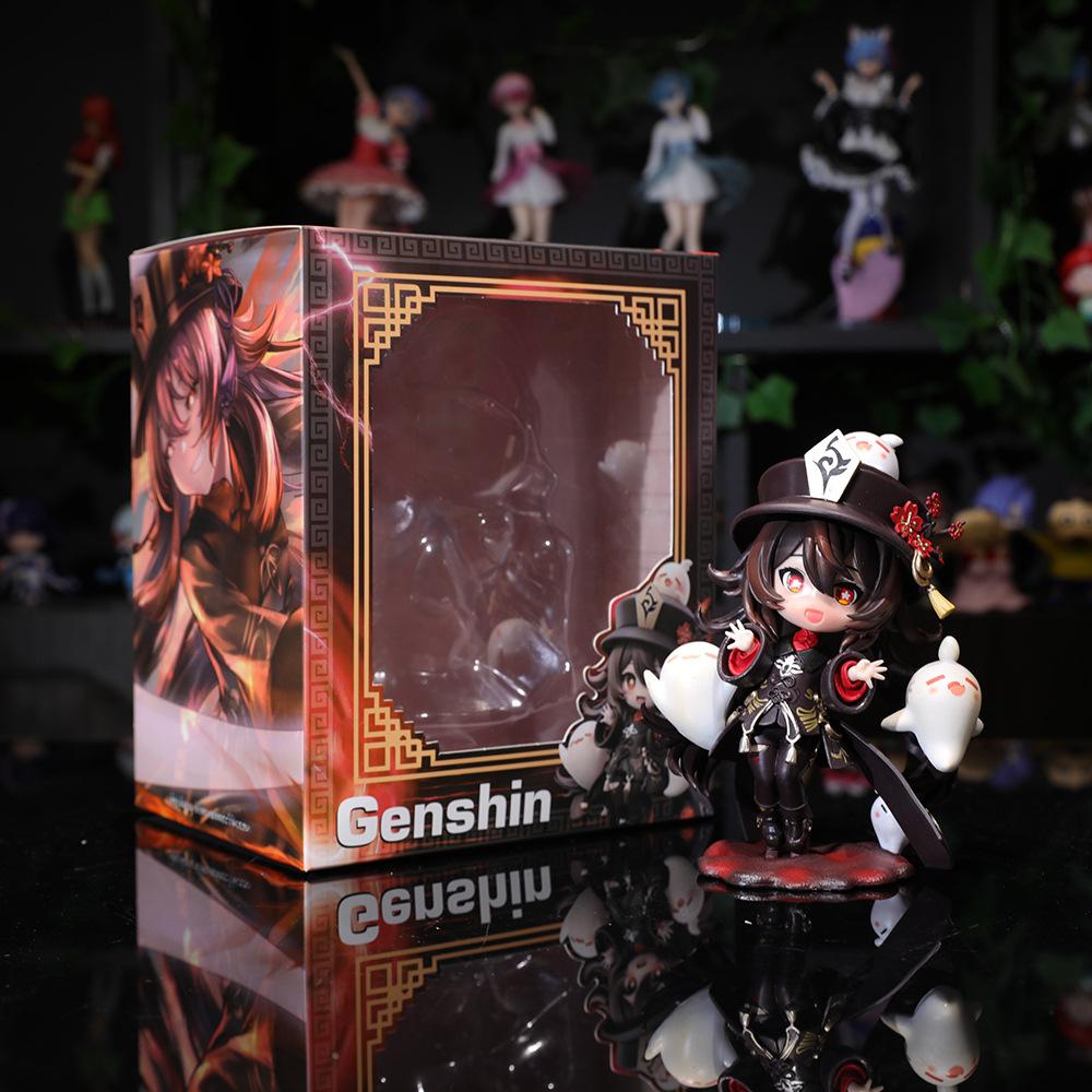 

16CM Anime Game Genshin Hutao Figure Q version cute model toy gift collection Action Figure PVC Doll With box